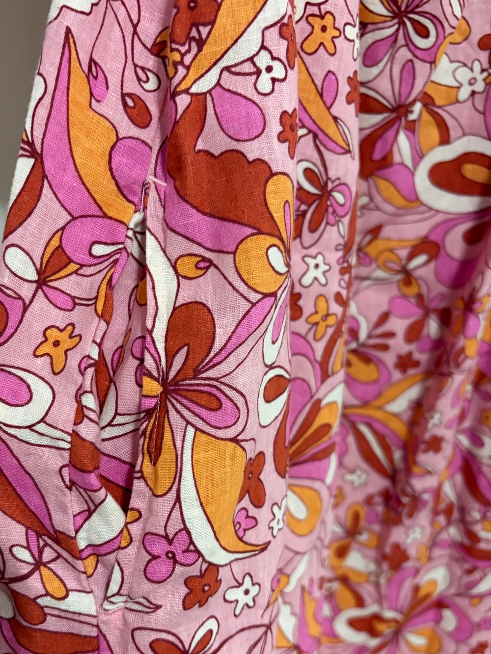 a.n.a Floral Puff-Sleeve Dress Linen Blend - Picture 3 of 5